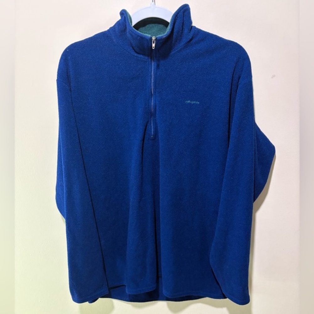 Patagonia Capilene Fleece 1/4 Zip Pullover‎ Blue Mens XL USA Made